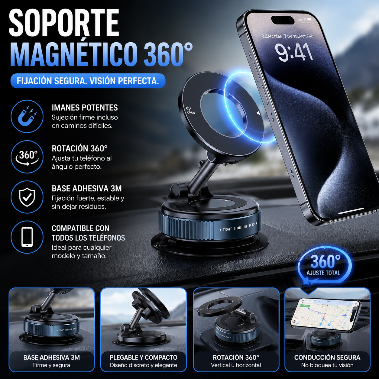 Soporte magnético 360°