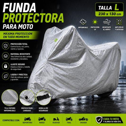 Funda Cubre Moto Impermeable Talla L