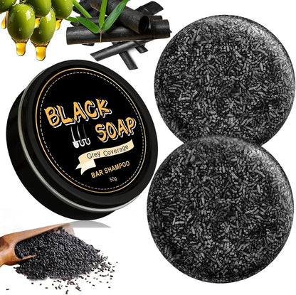 Barra de Shampoo Negro Anti-Canas (Carbón Activado)