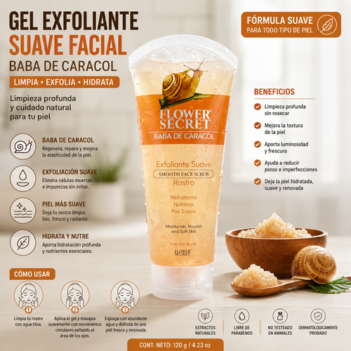 Gel Exfoliante Suave Facial Baba Caracol